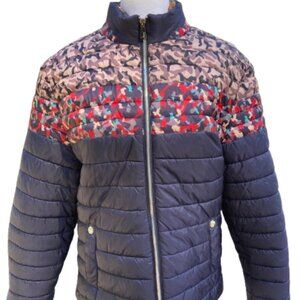 Unknown Source Jacket Puffer Multi Patterned Beautiful Lining Full Zipper, S/M